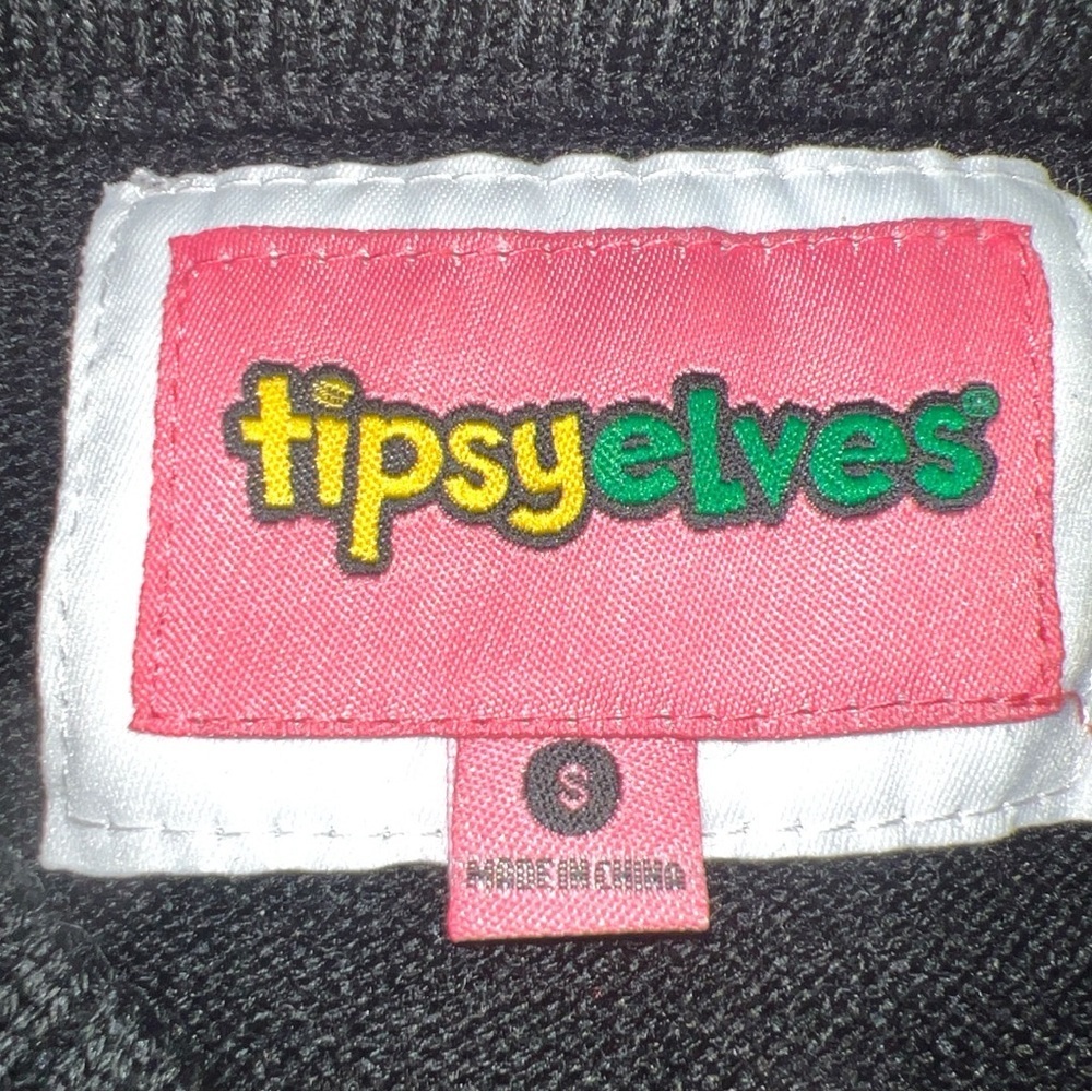 Tipsy Elves Women’s Black CHRISTMAS LIGHT STRAND SEQUIN SWEATER DRESS | NEW!!🖤🖤 - Picture 9 of 10